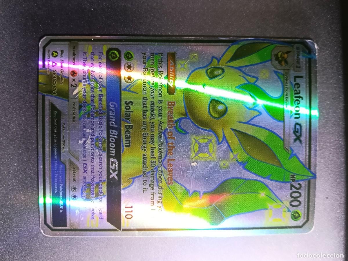Trading cards: CROMO CARTA LEAFEON SV46SV94 BREATH OF THE LEAVES SOLAR BEAM BRILLANTE POKEMON 2017