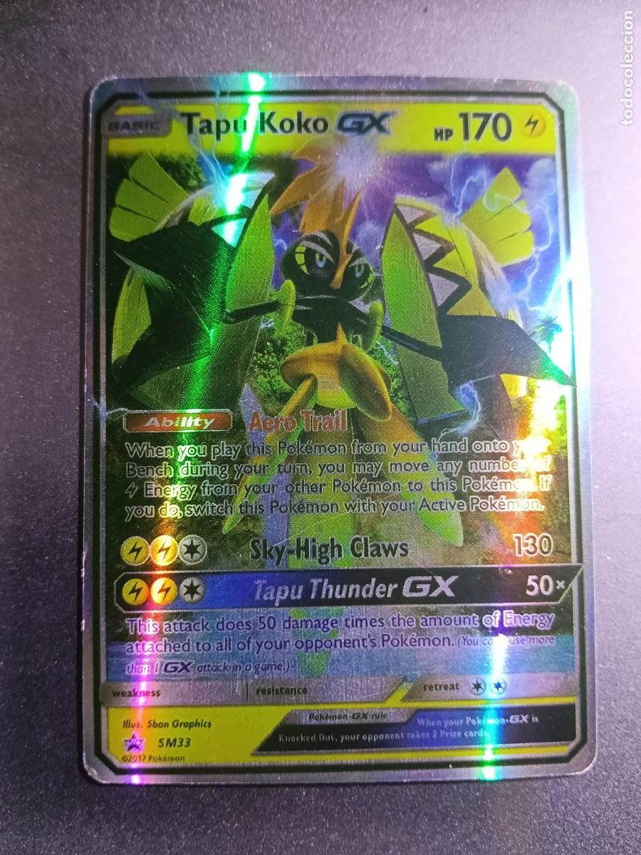 Trading cards: CROMO CARTA TAPU KOKO SM33 SKY-HIGHT CLAWS AERO TRAIL BRILLANTE POKEMON 2017