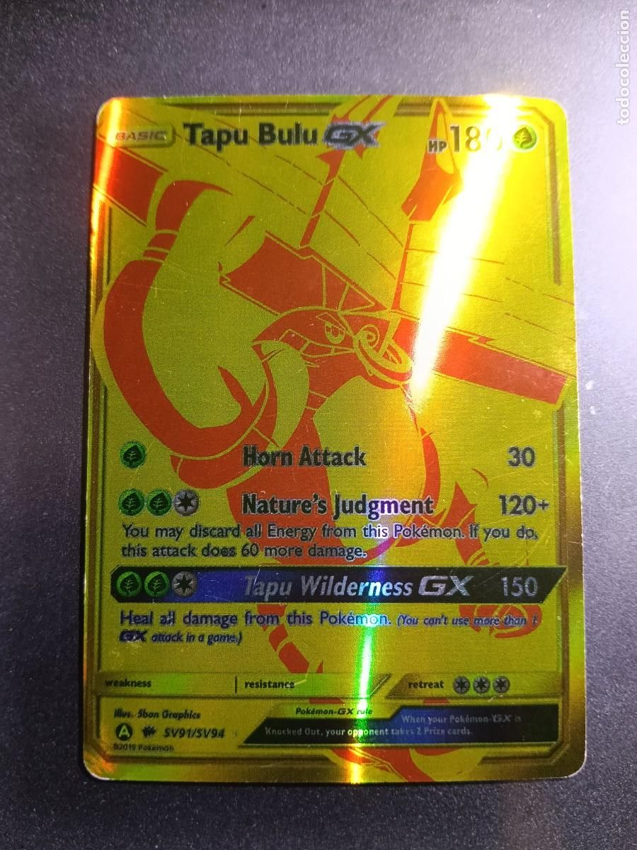 Trading cards: CROMO CARTA TAPU BULU GX SV91/SV94 HORN ATTACK NATURE'S JUDGMENT BRILLANTE POKEMON 2017