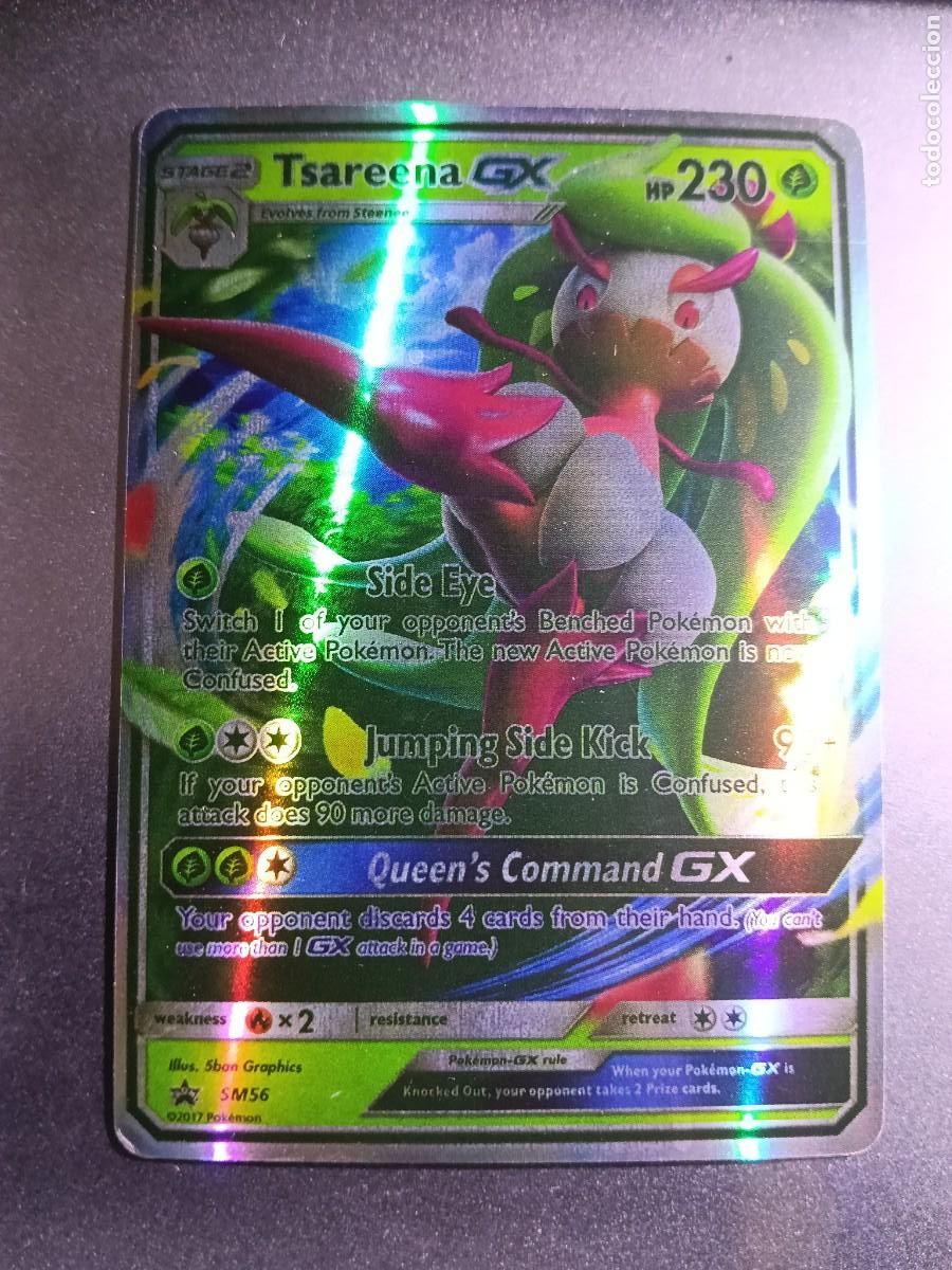 Trading cards: CROMO CARTA TSAREENA GX SM56 SIDE EYE JUMPING SIDE KICK BRILLANTE POKEMON 2017