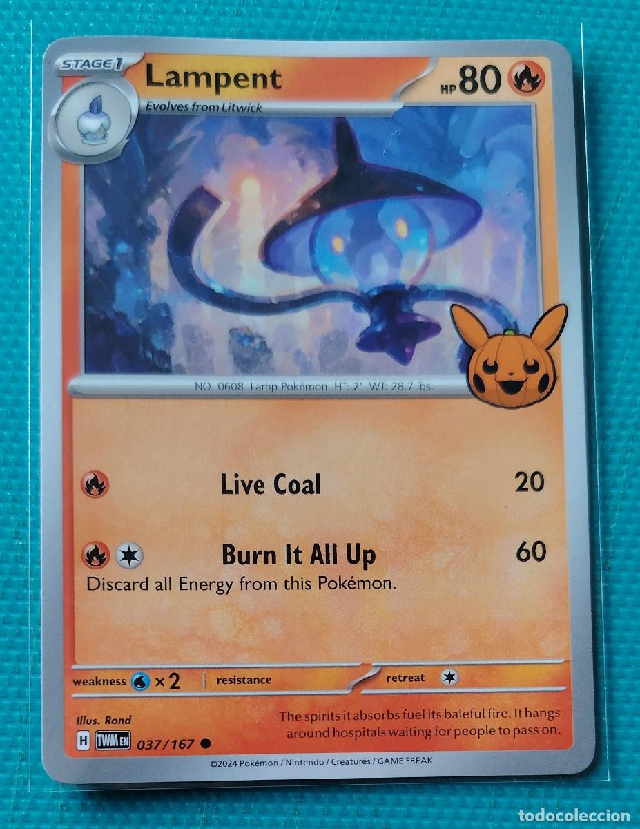 Trading cards: POKEMON INGLES - TWM - MASCARADA CREPUSCULAR - LAMPENT 037 167 - TRUCO O TRATO - FUEGO - ORIGINAL