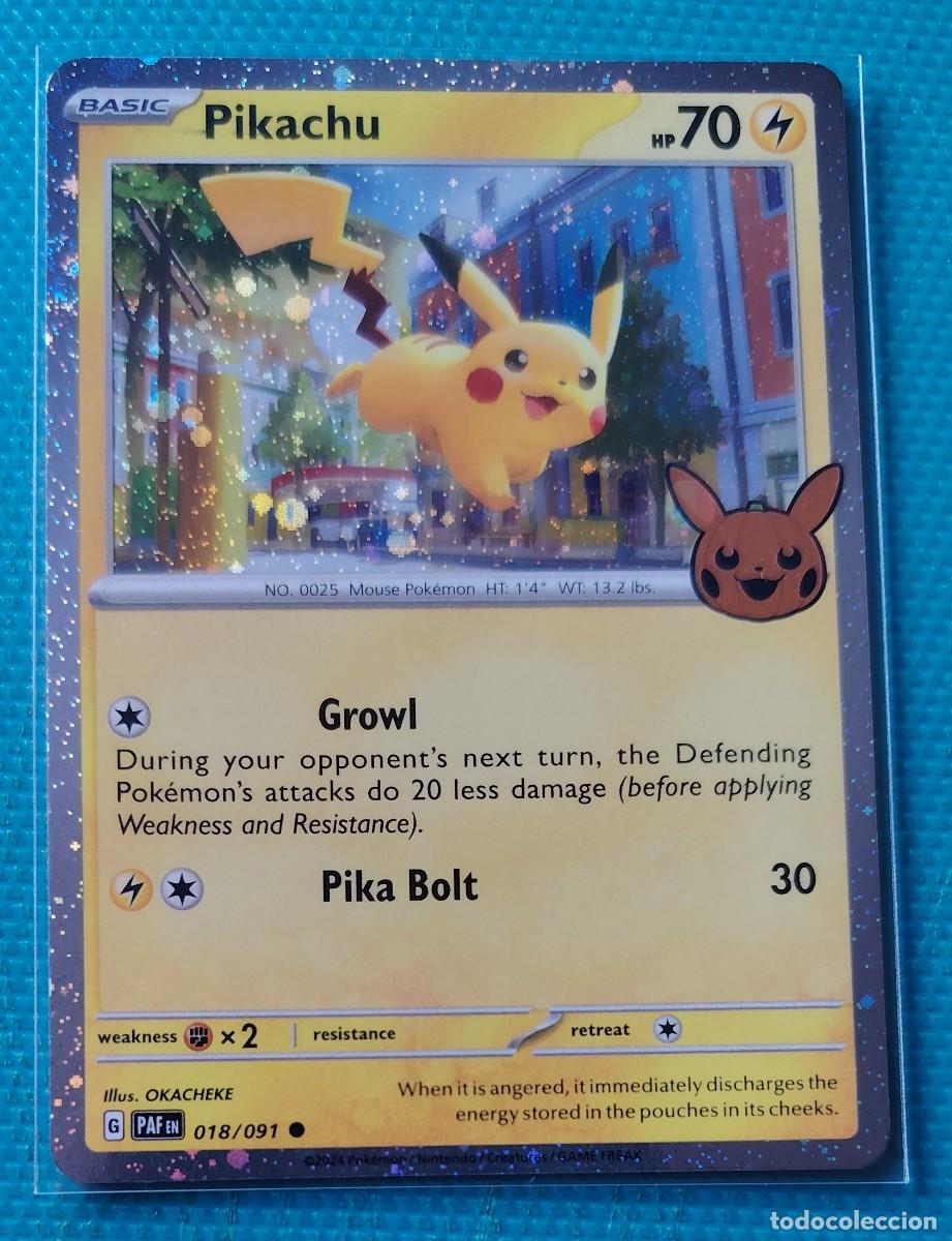 Trading cards: POKEMON INGLES - PAF - DESTINOS DE PALDEA - PIKACHU 018 091 - HOLO - TRUCO O TRATO - RAYO - ORIGINAL