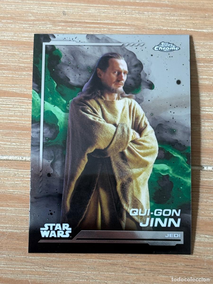 Trading cards: 44. CROMO TOPPS CHROME STAR WARS 2024 JEDI QUI- GON JINN N 129