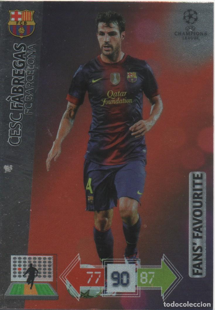 Trading cards: Cesc Fabregas (Barcelona) Fans' Favourite Adrenalyn XL Champions 2012-13 Panini
