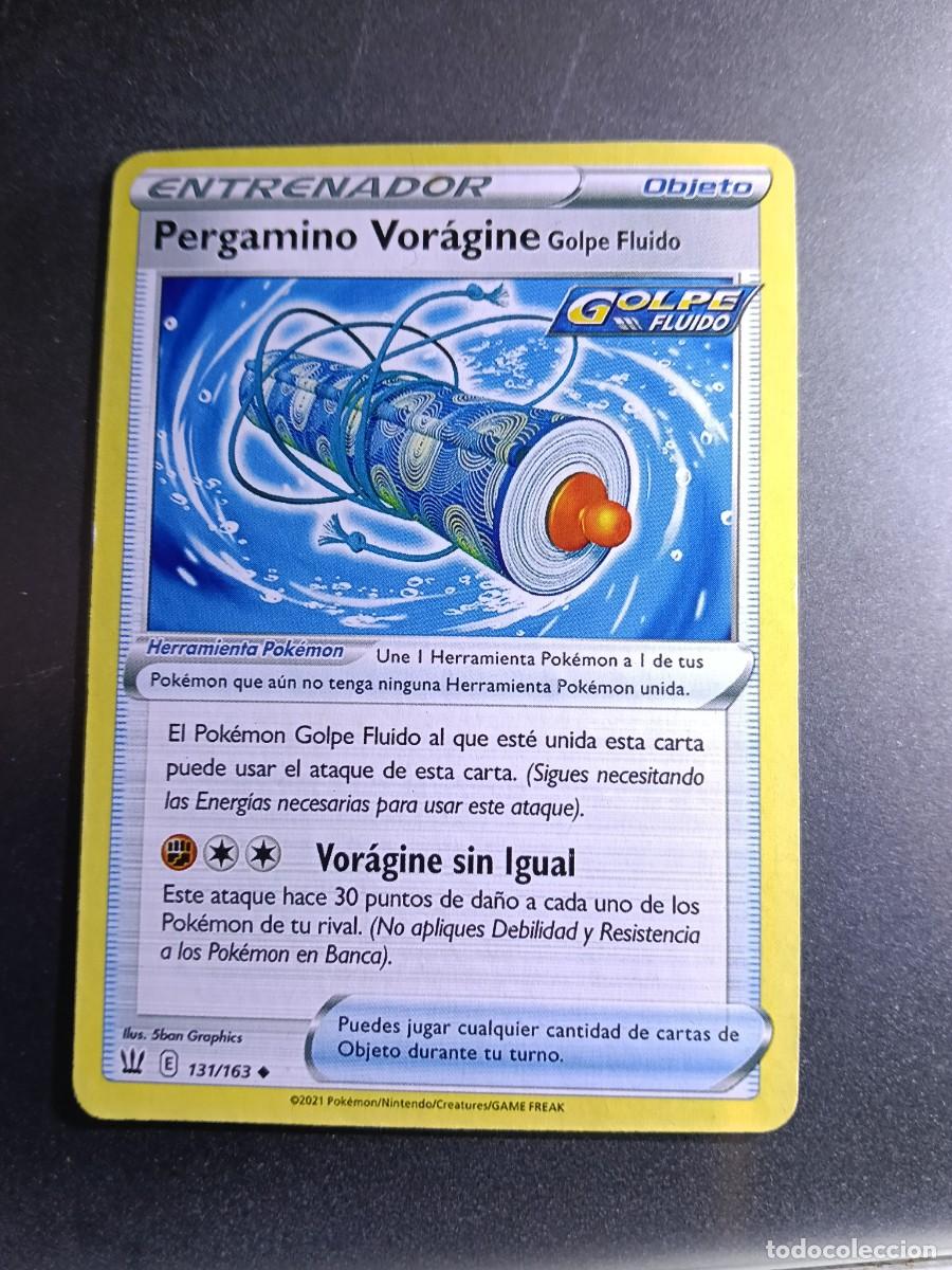 Trading cards: CROMO CARTA ENTRENADOR PERGAMINO VORAGINE 131/163 OBJETO VORAGINE SIN IGUA GOLPE FLUIDO POKEMON 2021