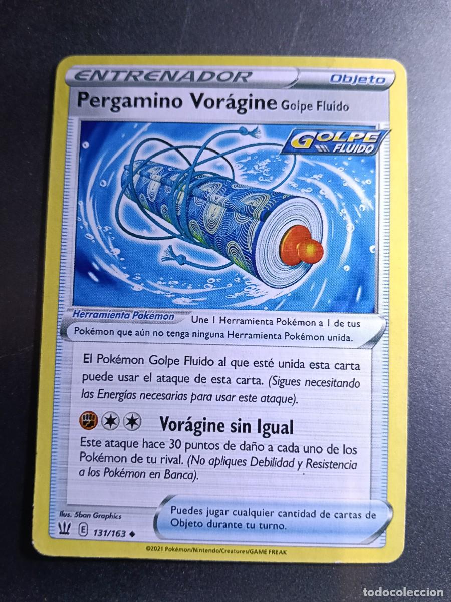 Trading cards: CROMO CARTA ENTRENADOR PERGAMINO VORAGINE 131/163 OBJETO VORAGINE SIN IGUA GOLPE FLUIDO POKEMON 2021