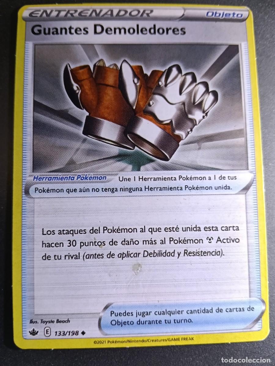 Trading cards: CROMO CARTA ENTRENADOR GUANTES DEMOLEDORES 133/198 OBJETO POKEMON 2021