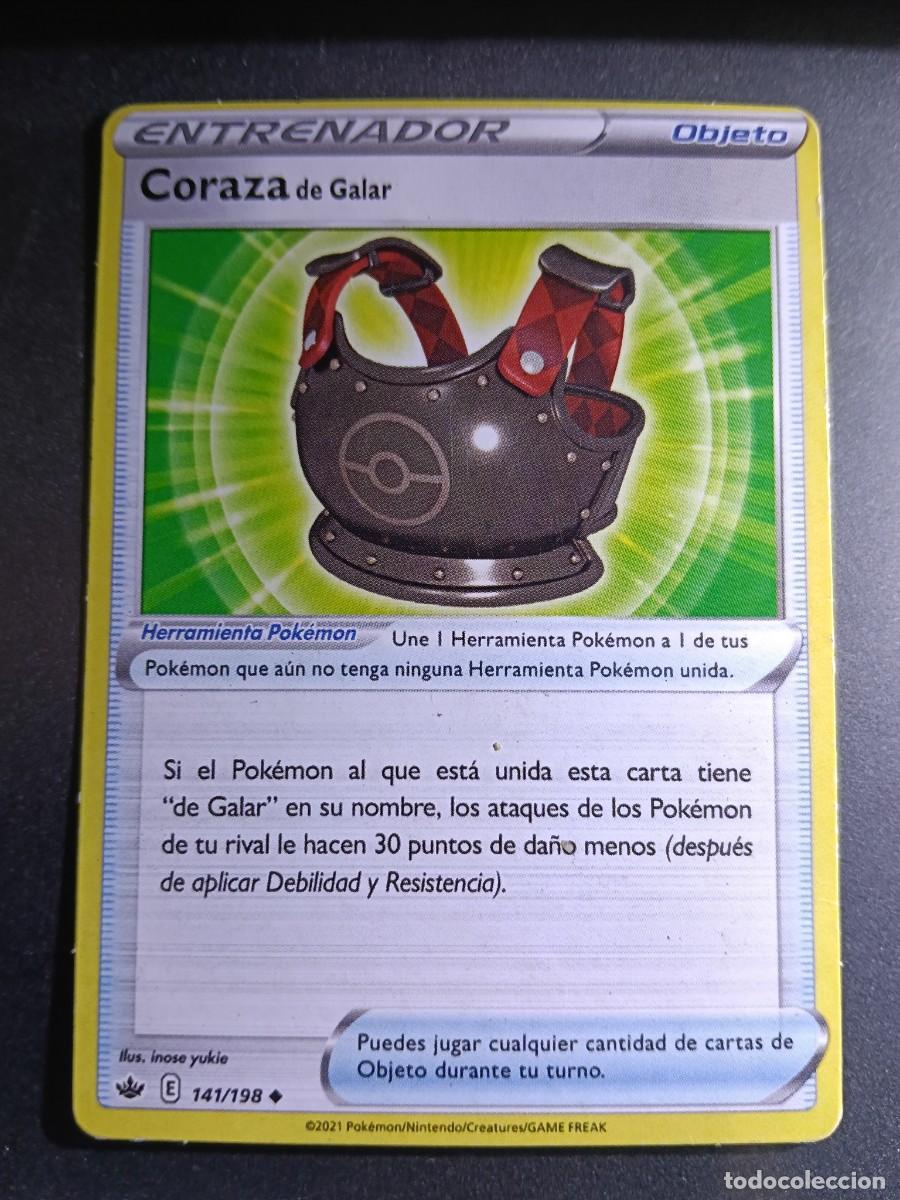 Trading cards: CROMO CARTA ENTRENADOR CORAZA DE GALAR 141/198 OBJETO POKEMON 2021