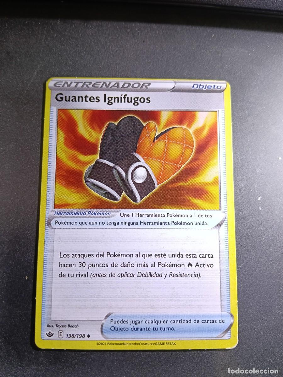 Trading cards: CROMO CARTA ENTRENADOR GUANTES IGNIFUGOS 138/198 OBJETO POKEMON 2021