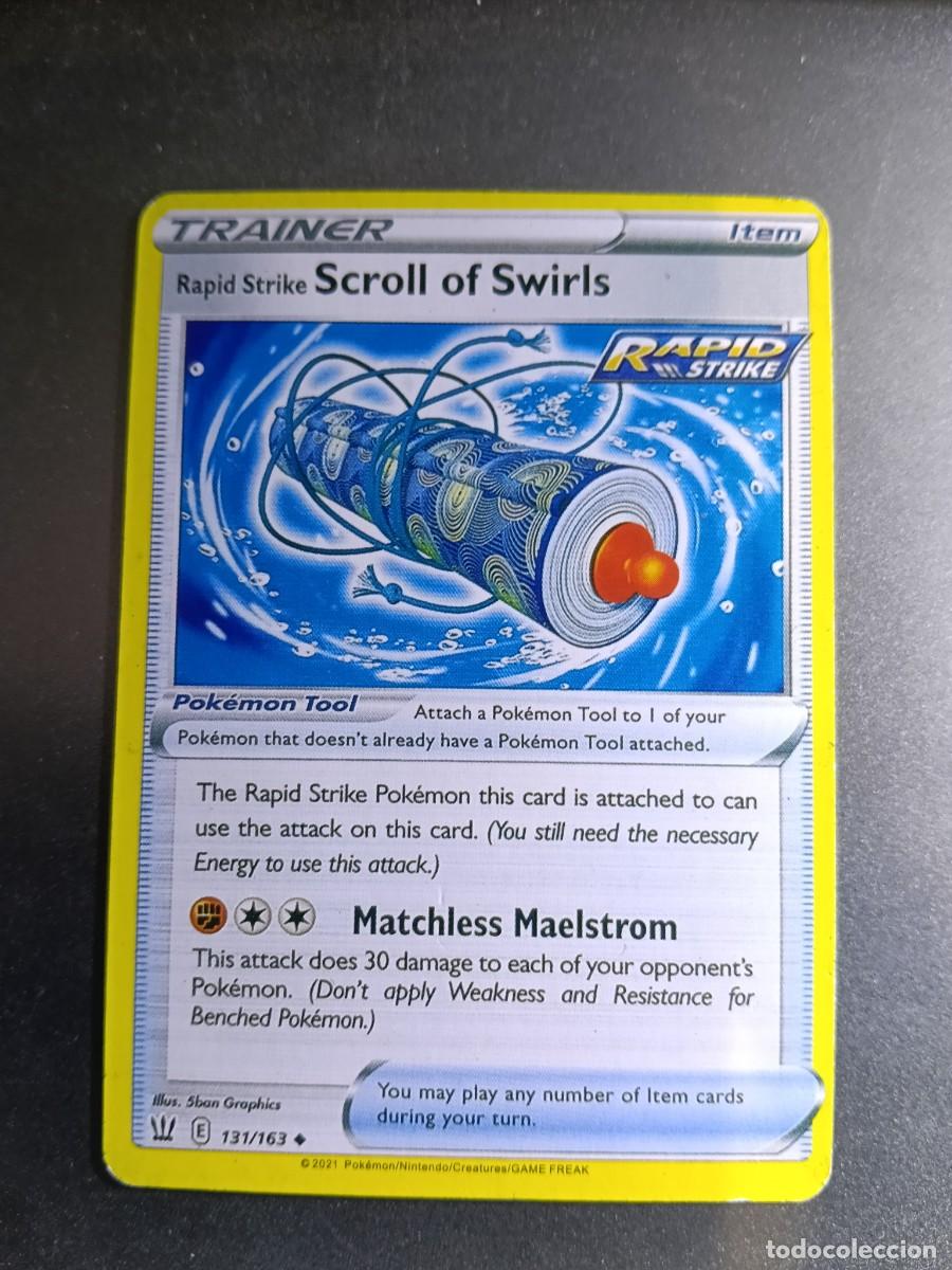 Trading cards: CROMO CARTA ENTRENADOR TRAINER SCROLL OF SWIRLS 131/163 MATCHLES MAELSTROM RAPID STRIKE POKEMON 2021