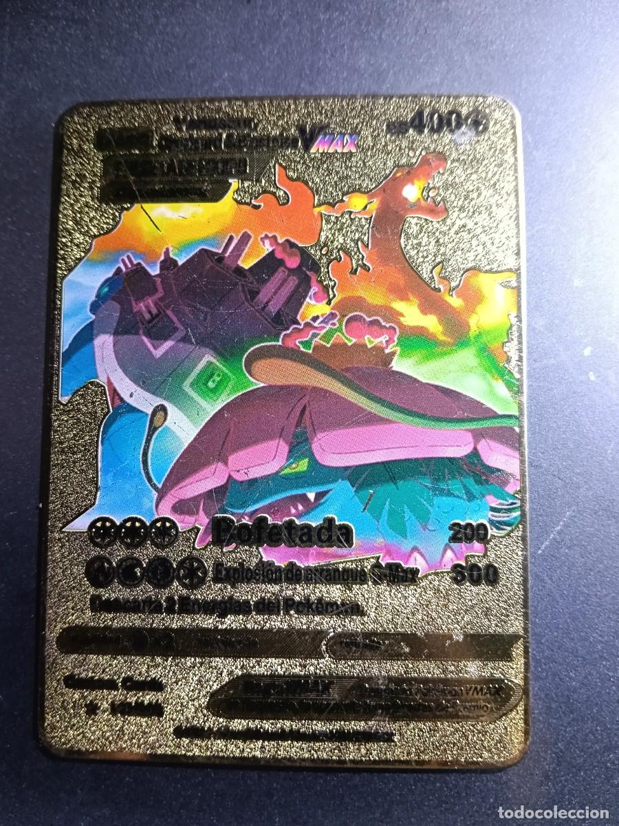 Trading cards: CROMO CARTA METALICA METAL ORO CHARIZARD BLASTOISE VMAX DORADO POKEMON