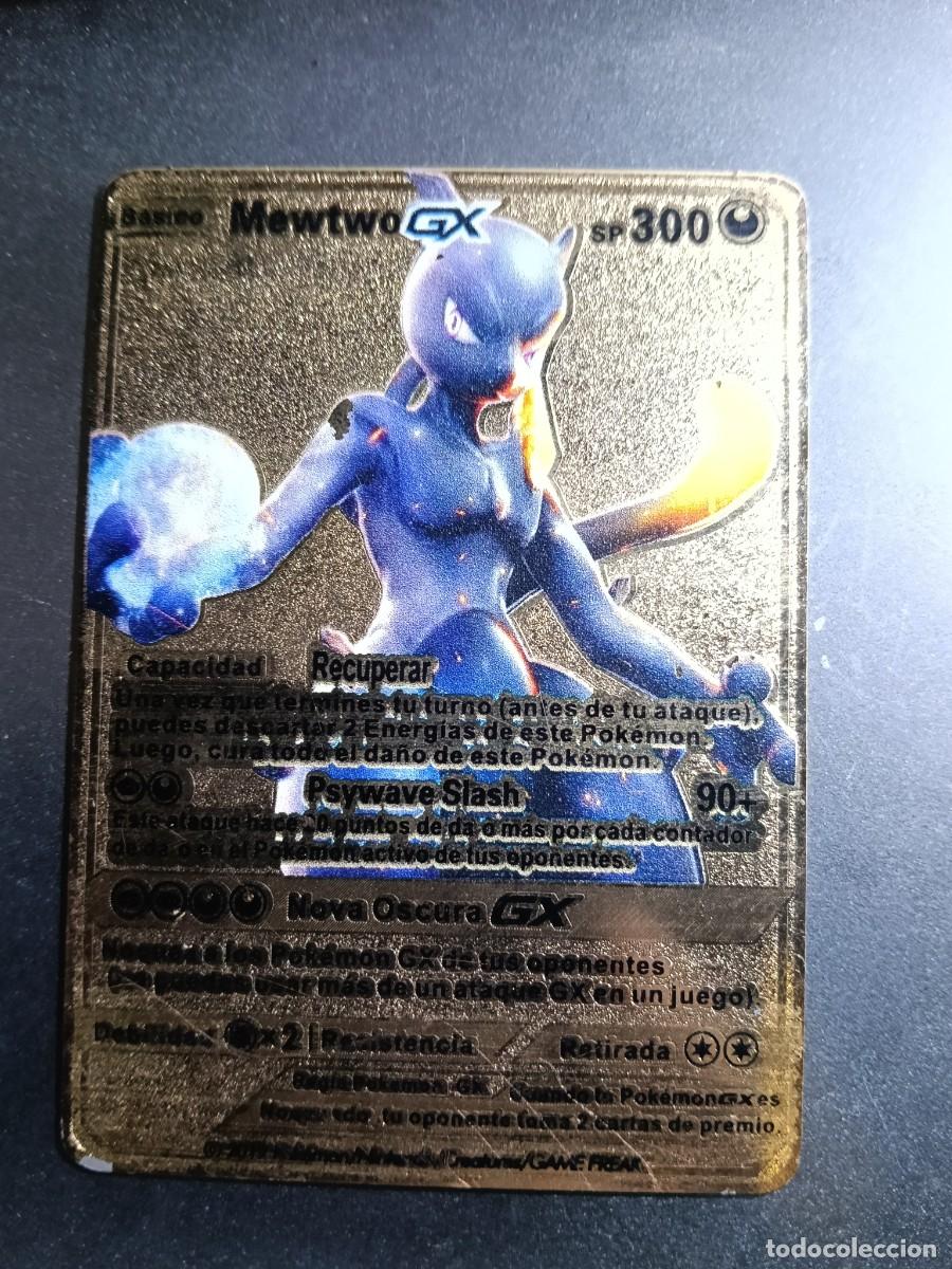 Trading cards: CROMO CARTA METALICA METAL ORO MEWTWO GX DORADO POKEMON