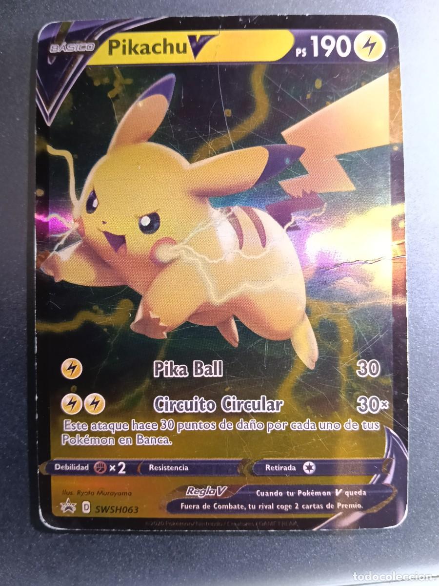 Trading cards: CROMO CARTA PIKACHU V SWSH063 PIKA BALL CIRCUITO CIRCULAR BRILLANTE POKEMON 2020