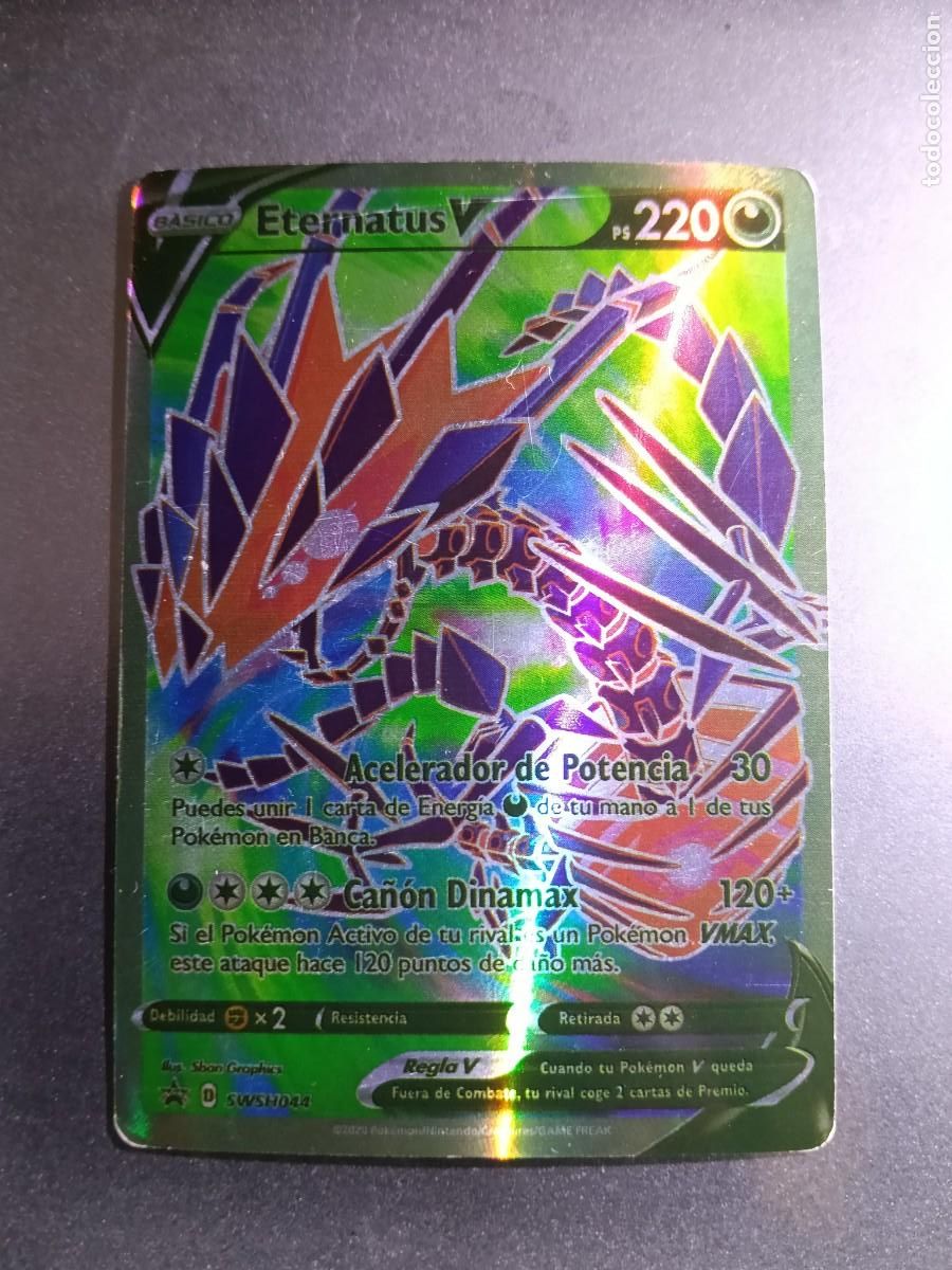 Trading cards: CROMO CARTA ETERNATUS V SWSH044 ACELERADOR DE POTENCIA CA&Ntilde;ON DINAMAX BRILLANTE POKEMON 2020