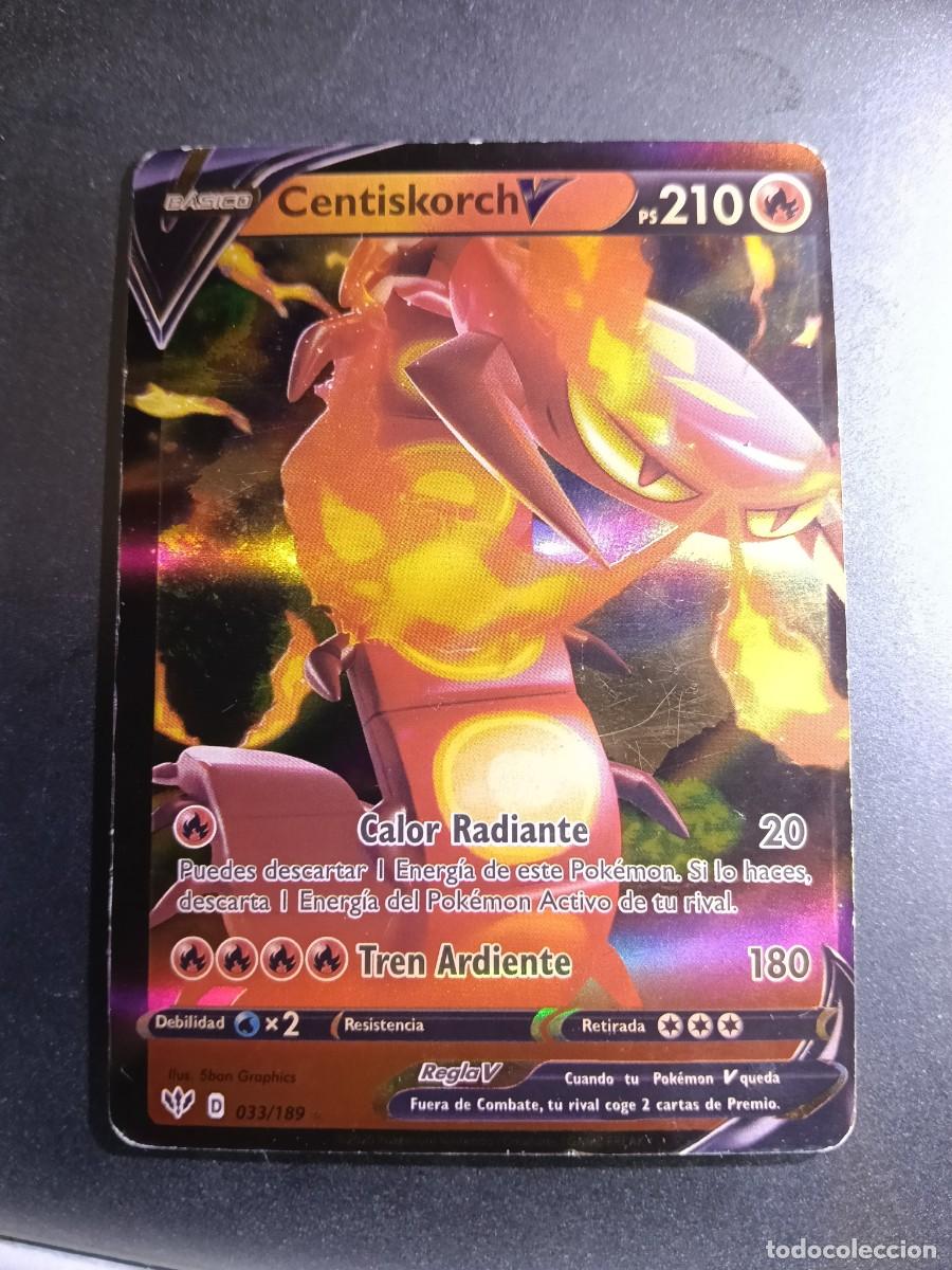 Trading cards: CROMO CARTA CENTISKORCH 33/189 CALOR RADIANTE TREN ARDIENTE BRILLANTE POKEMON 2020