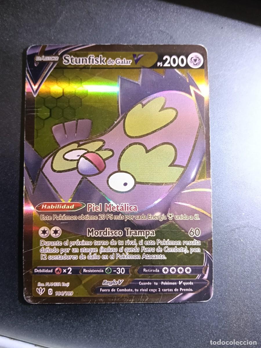 Trading cards: CROMO CARTA STUNFISK DE GALAR V 184/189 PIEL METALICA MORDISCO TRAMPA BRILLANTE POKEMON 2020