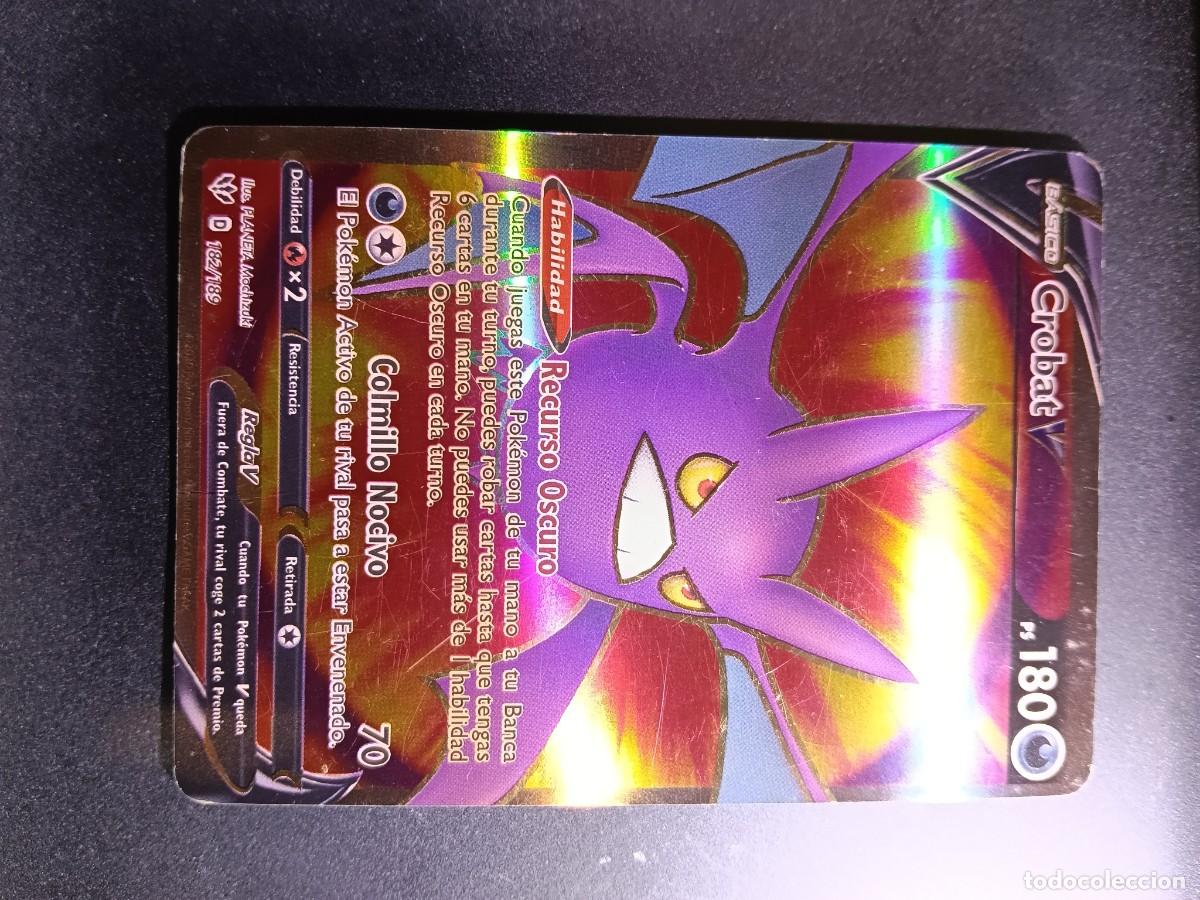 Trading cards: CROMO CARTA CROBAT V 182/189 RECURSO OSCURO COLMILLO NOCIVO BRILLANTE POKEMON 2021