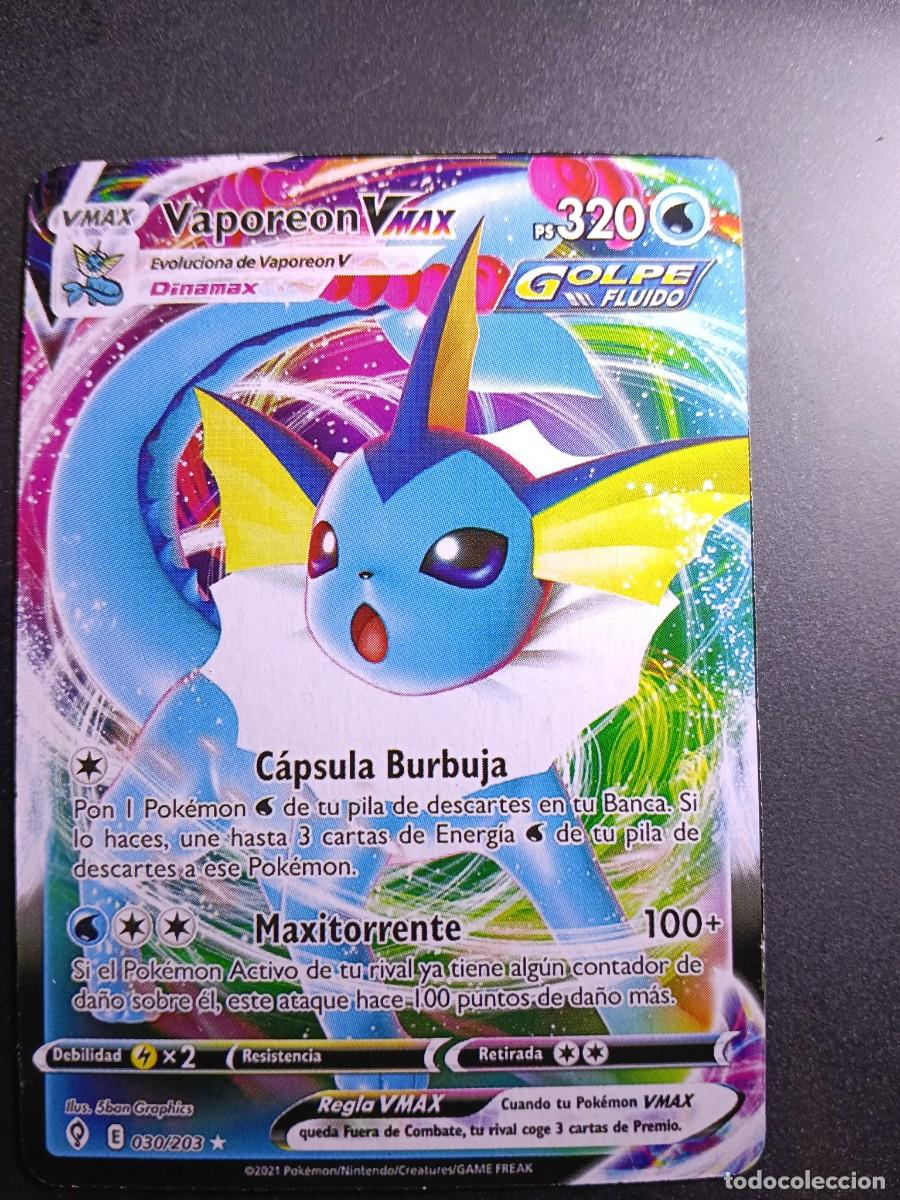 Trading cards: CROMO CARTA VAPOREON VMAX 30/203 CAPSULA BURBUJA GOLPE FLUIDO POKEMON 2021