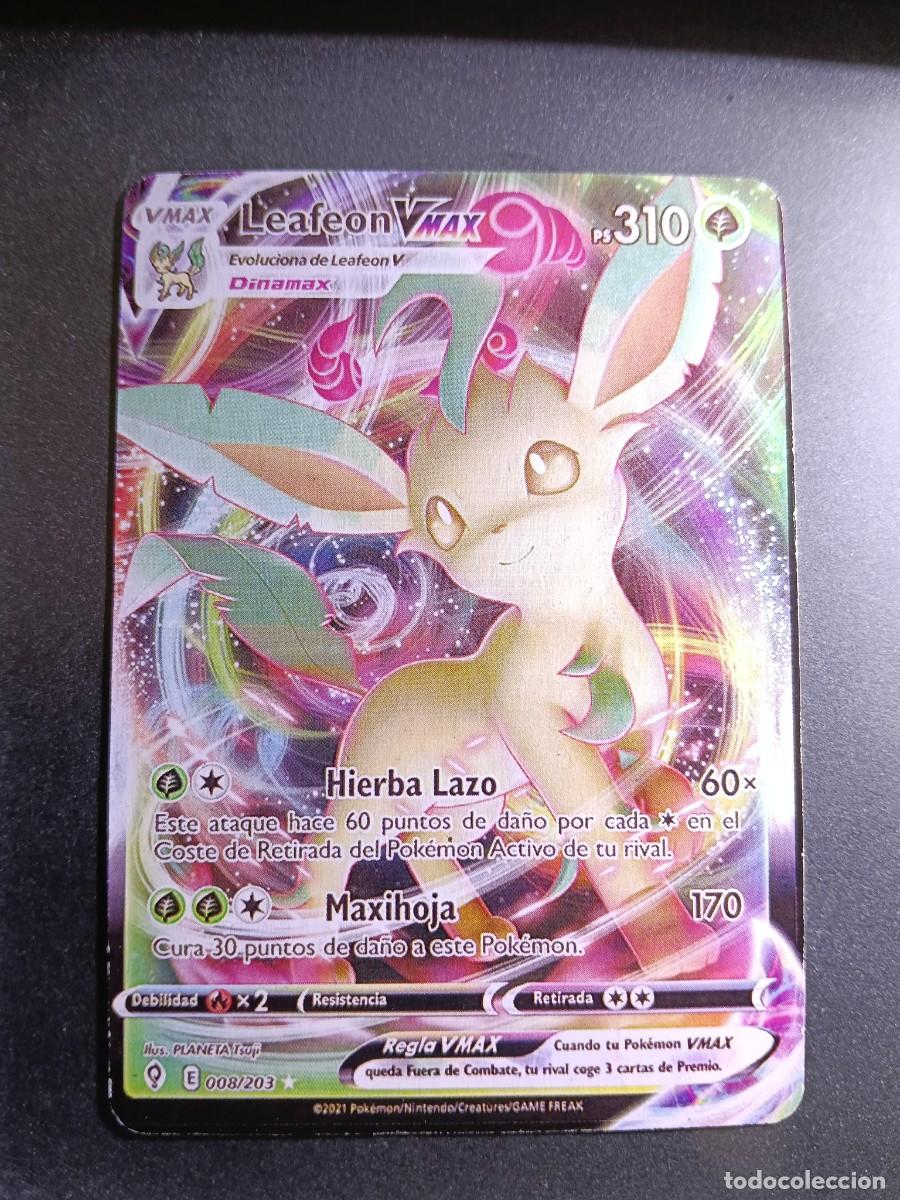 Trading cards: CROMO CARTA LEAFEON VMAX 8/203 HIERBA LAZO MAXIHOJA POKEMON 2022