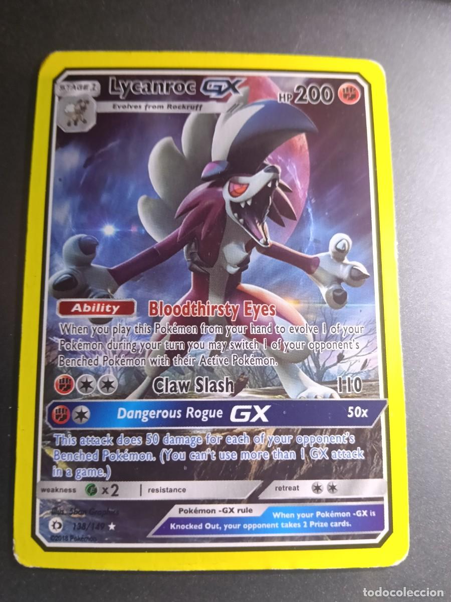 Trading cards: CROMO CARTA LYCANROC GX 138/149 BLOODTHIRSTY EYES CLAW SLASH POKEMON 2018