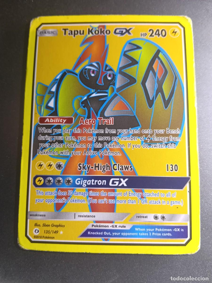 Trading cards: CROMO CARTA TAPU KOKO GX 135/149 AERO TRAIL SKY-HIGH CLAWS POKEMON 2018