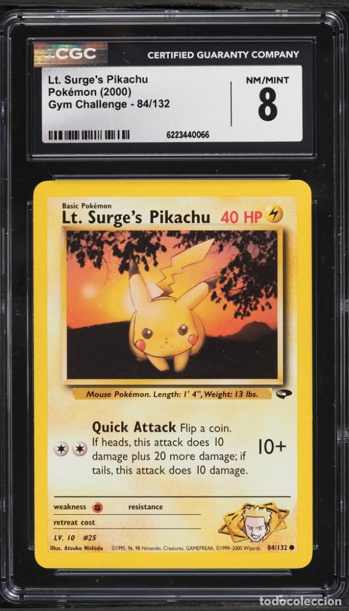 Trading cards: 2000 Pokemon Gym Challenge Lt. Surge's Pikachu #84 CGC 8 NM-MT