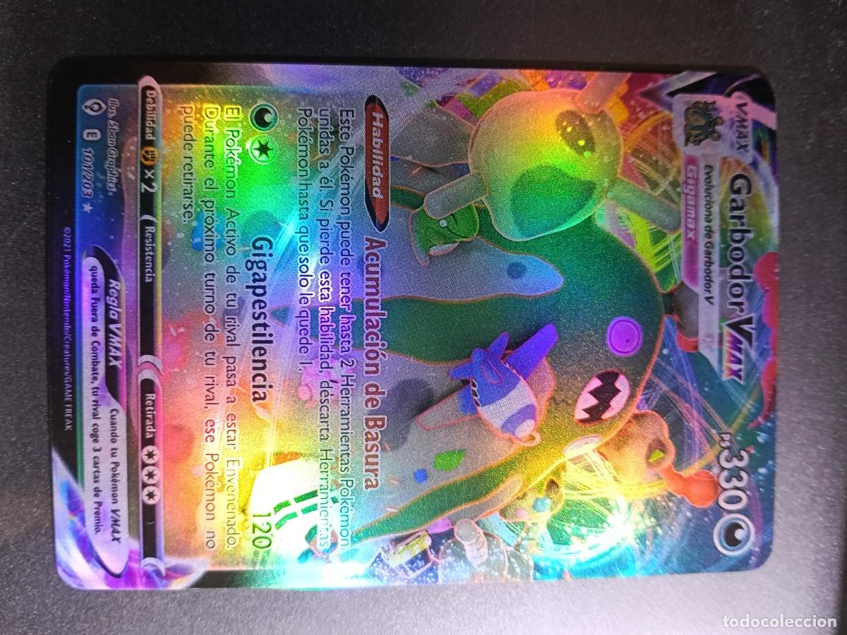 Trading cards: CROMO CARTA GARBODOR VMAX 101/103 ACUMULACION DE BASURA GIGAPESTILENCIA BRILLANTE POKEMON 2021