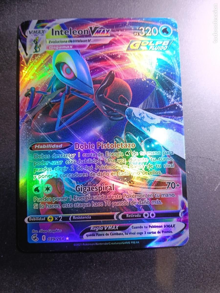Trading cards: CROMO CARTA INTELEON VMAX 79/264 DOBLE PISTOLETAZO GIGAESPIRAL GOLPE FLUIDO BRILLANTE POKEMON 2021