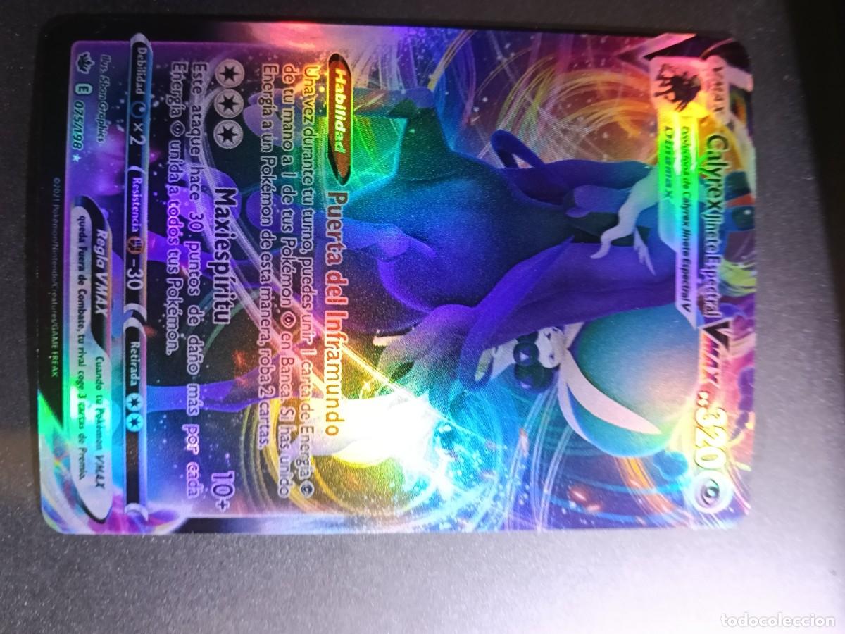 Trading cards: CROMO CARTA CALYREX JINETE ESPECTRAL VMAX 75/198 PUERTA DEL INFRAMUNDO MAXIES BRILLANTE POKEMON 2021