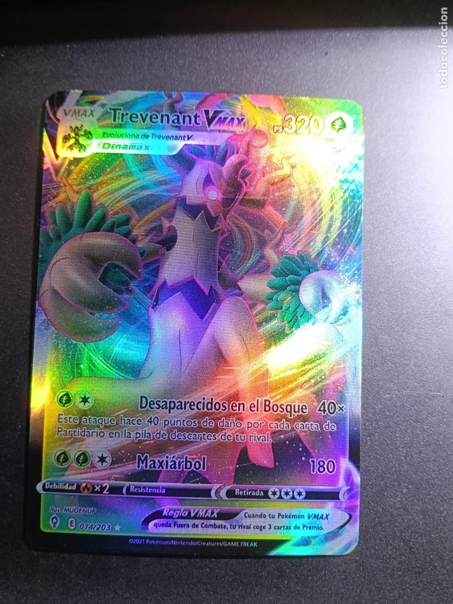 Trading cards: CROMO CARTA TREVENANT VMAX 14/203 DESAPARECIDOS DEL BOSQUE MAXIARBOL BRILLANTE POKEMON 2021
