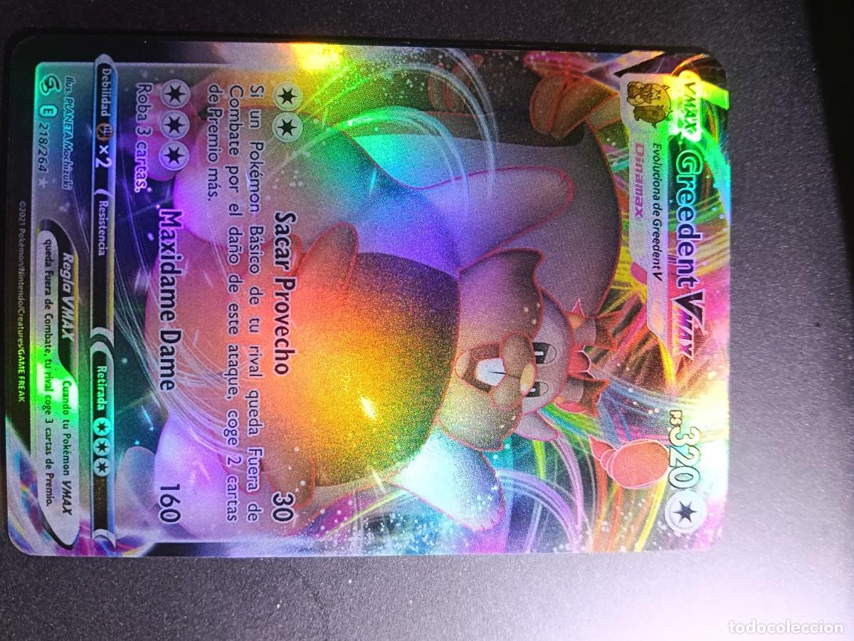 Trading cards: CROMO CARTA GREEDENT VMAX 218/264 SACAR PROVECHO MAXIDAME DAME BRILLANTE POKEMON 2021