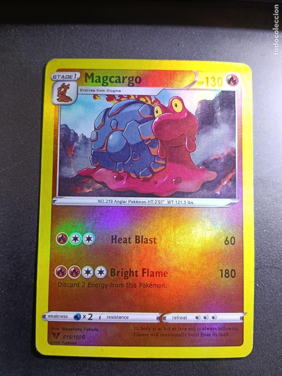 Trading cards: CROMO MAGCARGO 15/100 HEAT BLAST BRIGHT FLAME BRILLANTE POKEMON 2020