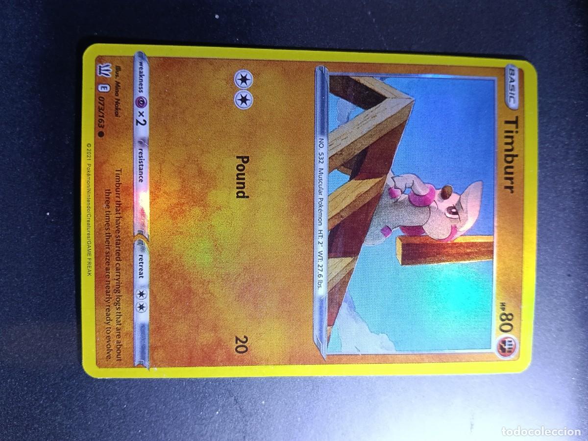 Trading cards: CROMO TIMBURR 73/163 POUND BRILLANTE POKEMON 2021