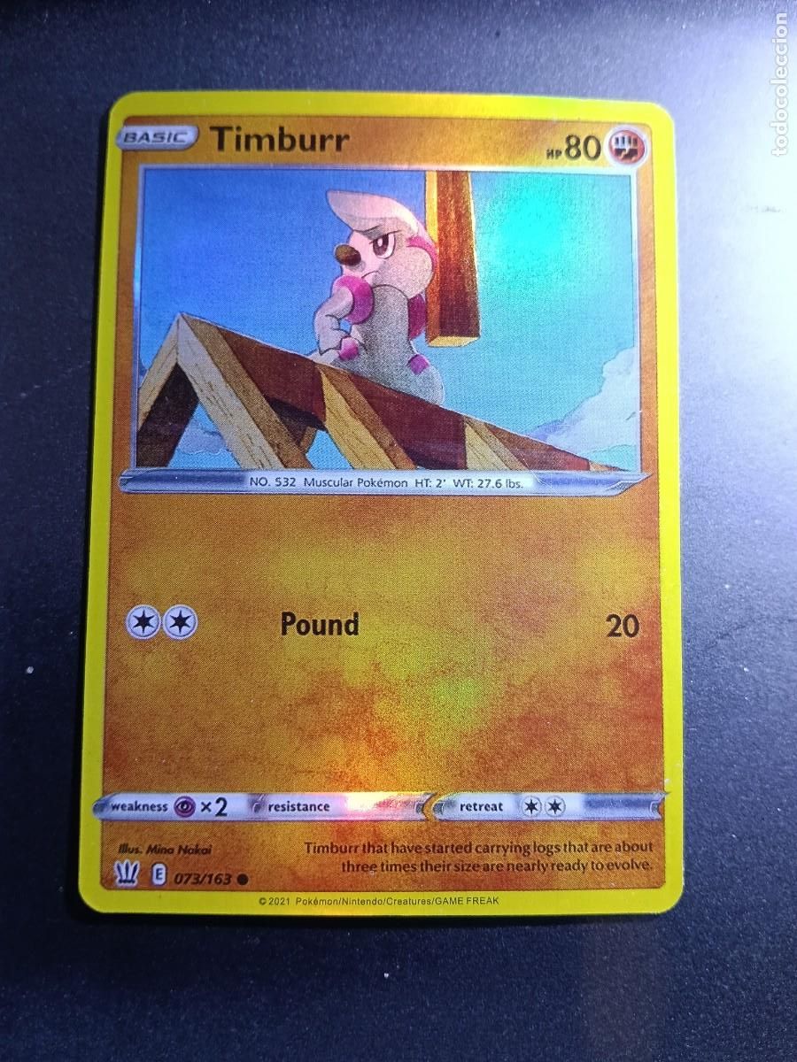 Trading cards: CROMO TIMBURR 73/163 POUND BRILLANTE POKEMON 2021
