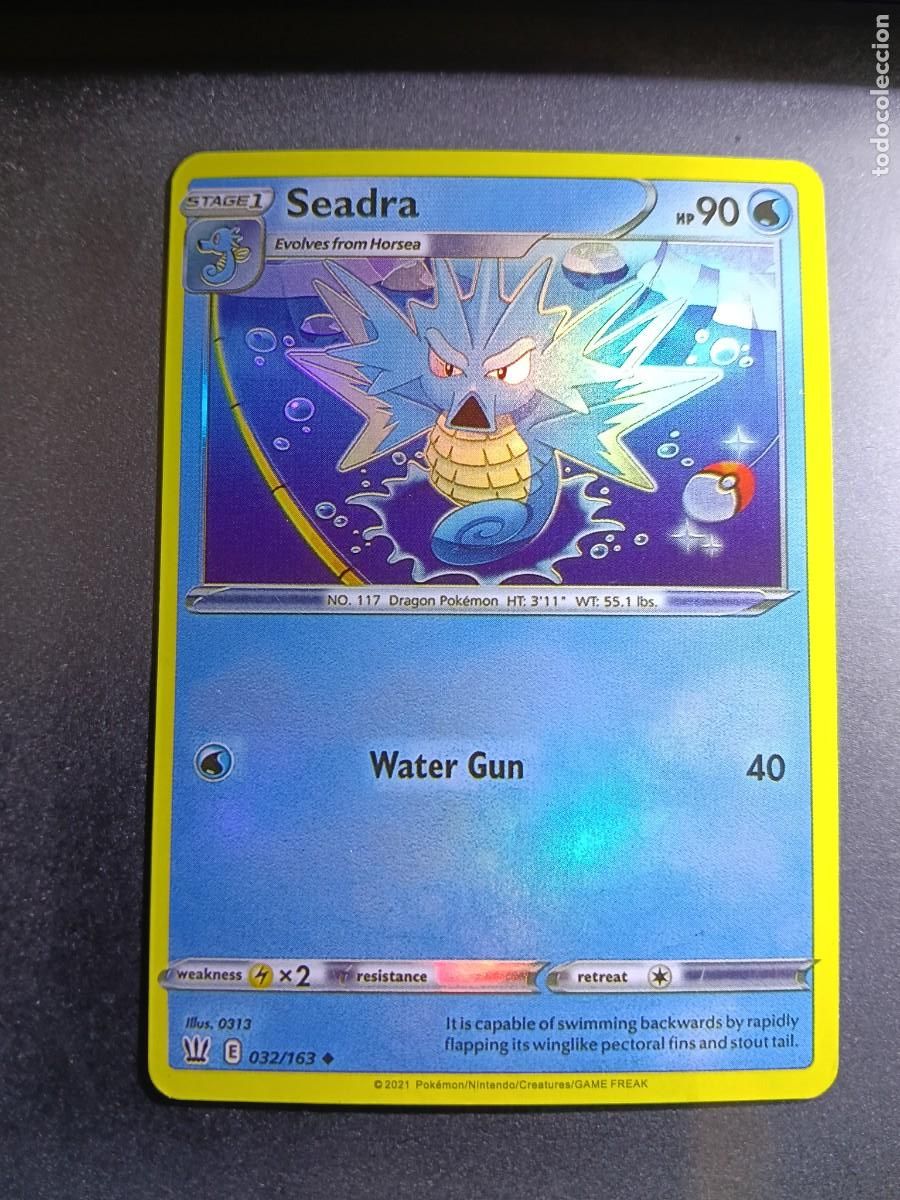 Trading cards: CROMO SEADRA 32/163 WATER GUN BRILLANTE POKEMON 2021