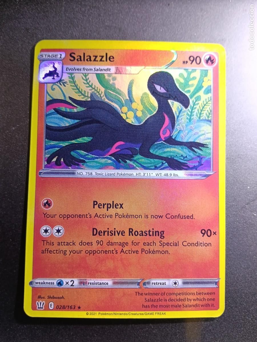 Trading cards: CROMO SALAZZLE 28/163 PERPLEX DERISIVE ROASTING BRILLANTE POKEMON 2021