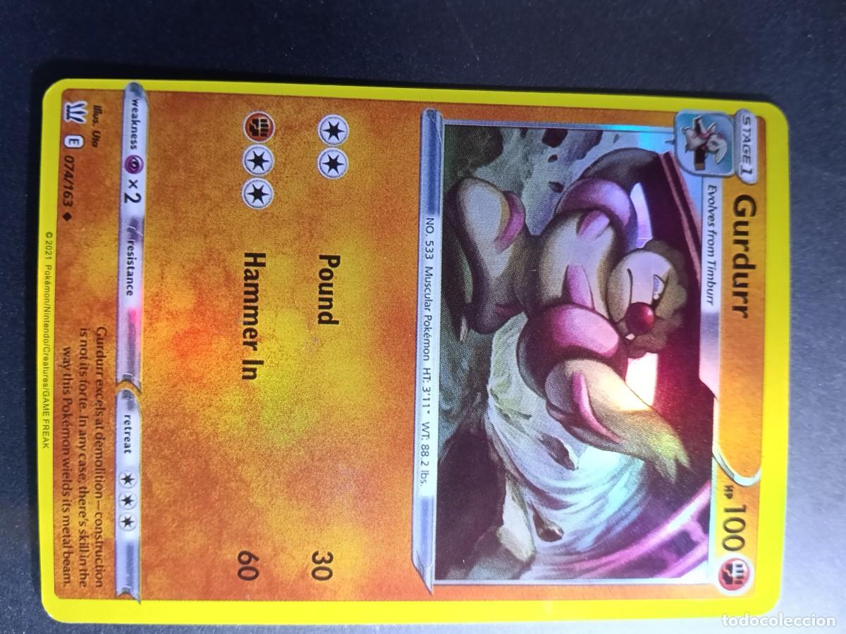 Trading cards: CROMO GURDURR 74/163 POUND HAMMER IN BRILLANTE POKEMON 2021