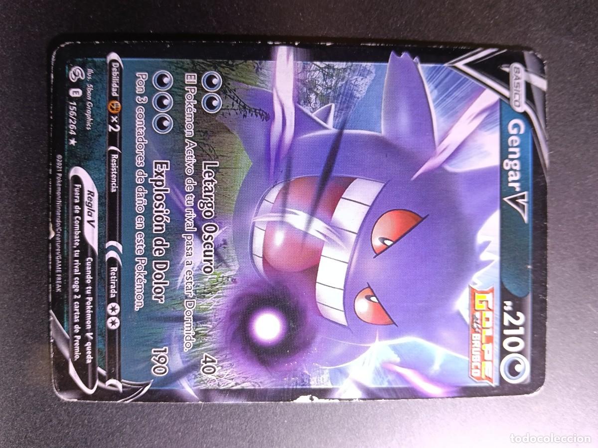 Cartas Colecion&aacute;veis: CROMO GENGAR V 156/264 LETARGO OSCURO EXPLOSION DE DOLOR GOLPE BRUSCO POKEMON 2021