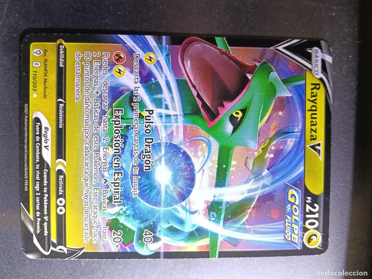Trading cards: CROMO RAYQUAZA V 110/203 PULSO DRAGON EXPLOSION EN ESPIRAL GOLPE FLUIDO POKEMON 2021