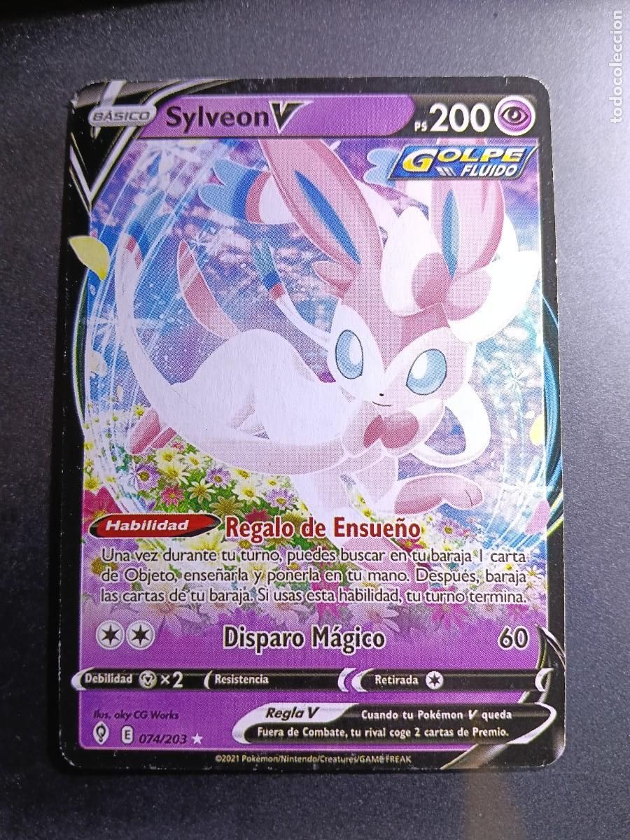 Trading cards: CROMO SYLVEON V 74/203 REGALO DE ENSUE&Ntilde;O DISPARO M&Aacute;GICO GOLPE FLUIDO POKEMON 2021