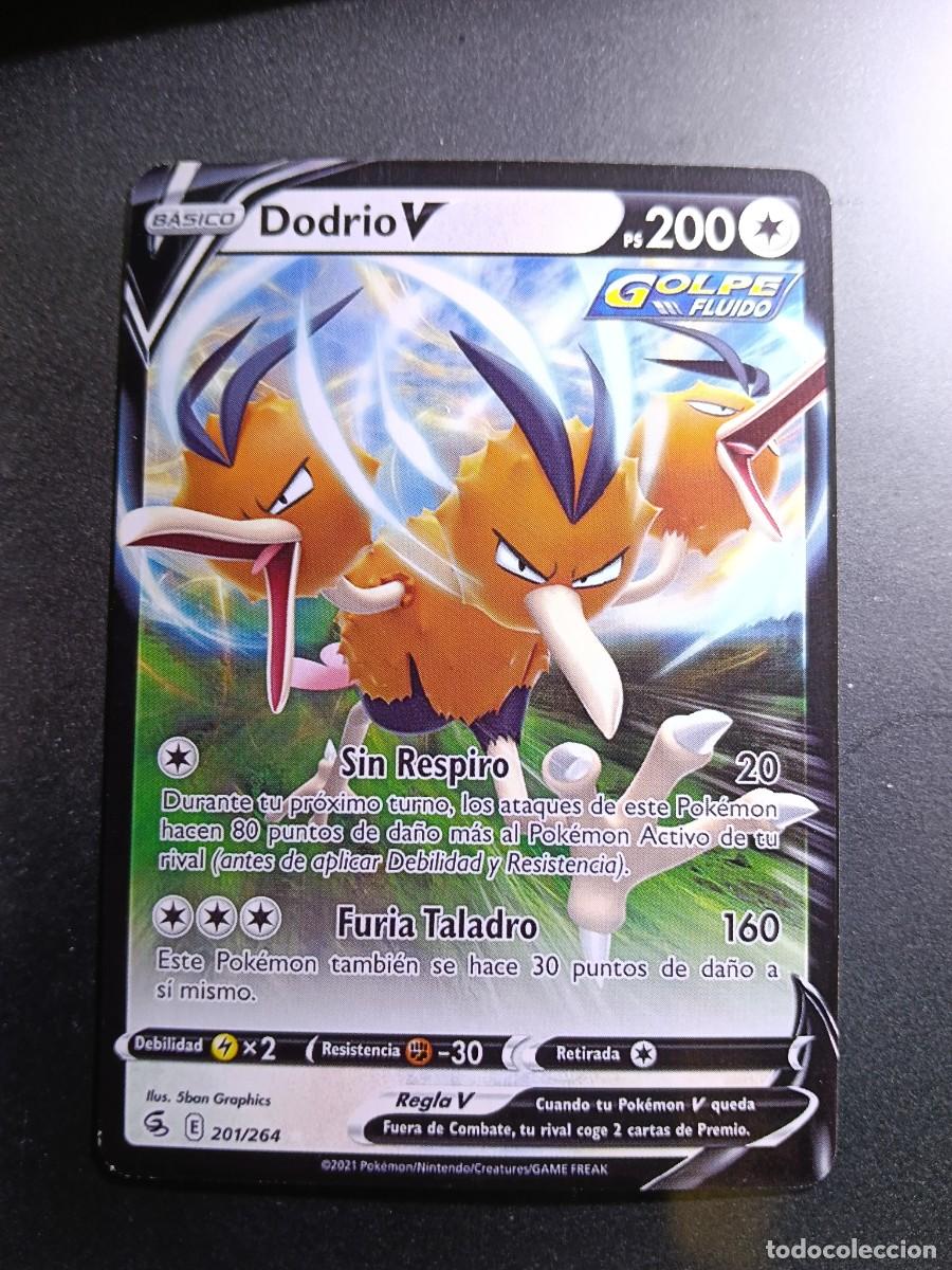 Trading cards: CROMO DODRIO V 201/264 SIN RESPIRO FURIA TALADRO GOLPE FLUIDO POKEMON 2021