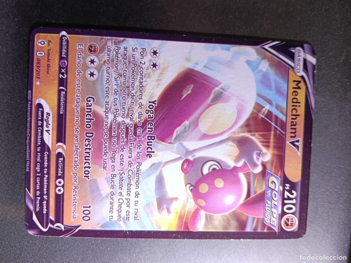 Trading cards: CROMO MEDICHAM V 83/203 YOGA EN BUCLE GANCHO DESTRUCTOR GOLPE FLUIDO POKEMON 2021