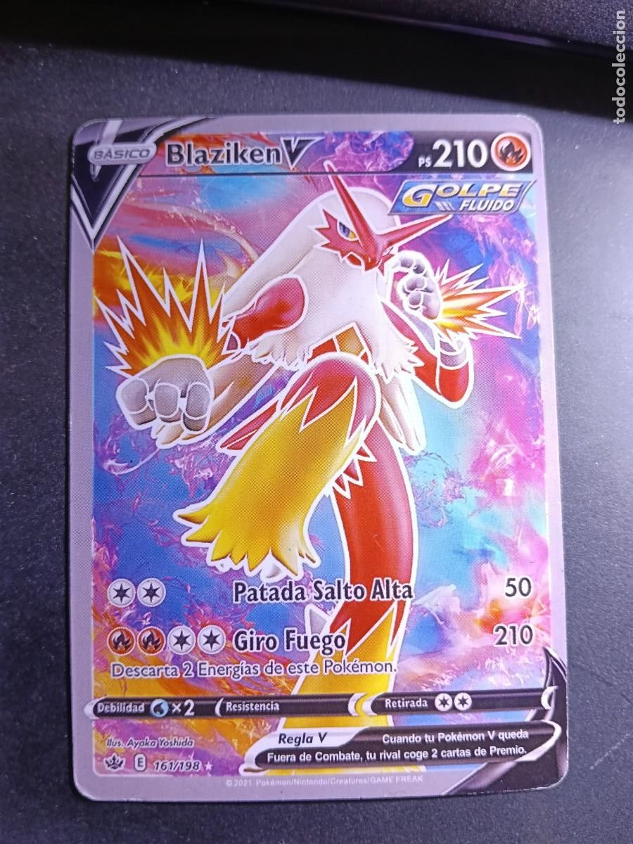 Trading cards: CROMO CARTA BLAZIKEN V 161/198 PATADA SALTO ALTA GIRO FUEGO GOLPE FLUIDO POKEMON 2021