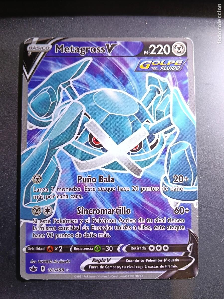 Trading cards: CROMO CARTA METAGROSS V 181/198 PU&Ntilde;O BALA SINCROMARTILLO GOLPE FLUIDO POKEMON 2021