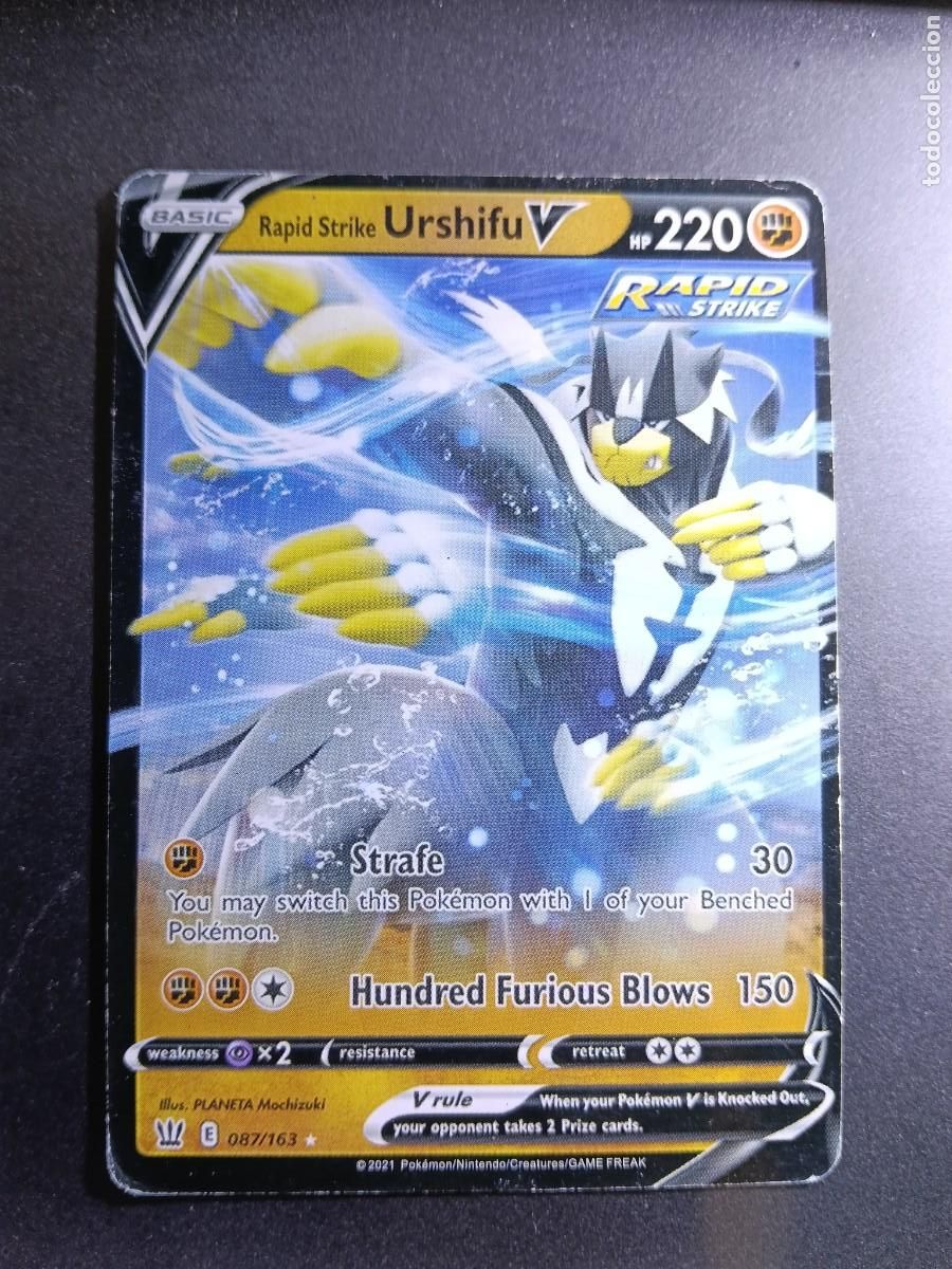 Trading cards: CROMO CARTA URSHIFU V 87/163 STRAFE HUNDRED FURIOUS BLOWS RAPID STRIKE POKEMON 2021