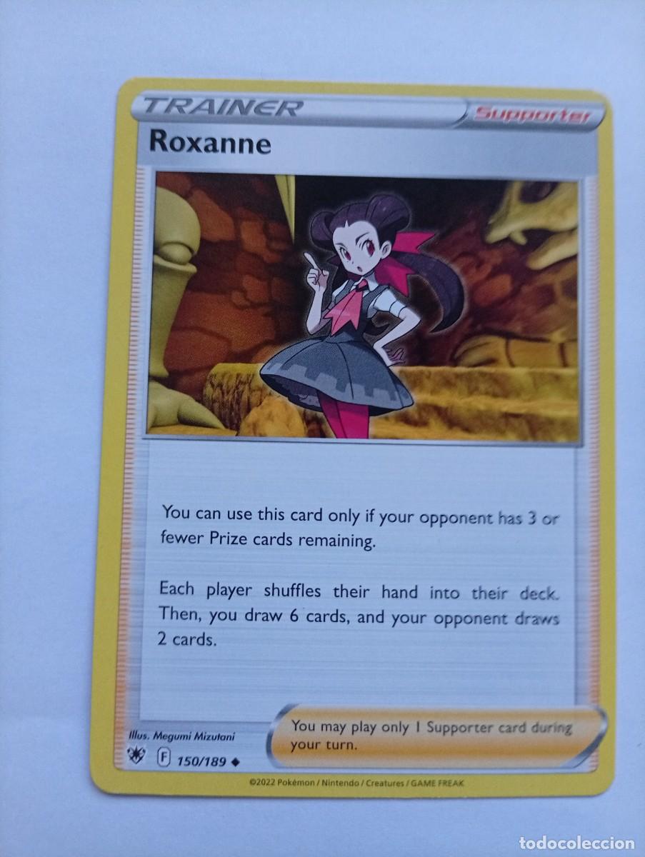 Trading cards: Carta de Pok&eacute;mon tipo Trainer Supporter de la entrenadora Roxanne. - N&uacute;mero de carta: 150/189 - Tipo