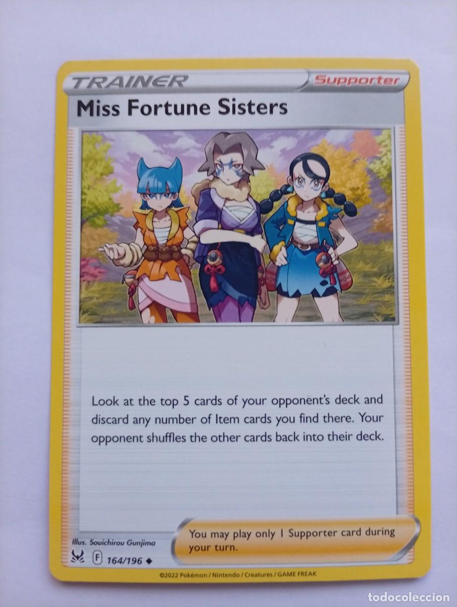 Trading cards: Carta Pok&eacute;mon TCG Supporter Miss Fortune Sisters de la colecci&oacute;n 2022. - Tipo: Trainer Supporter - N