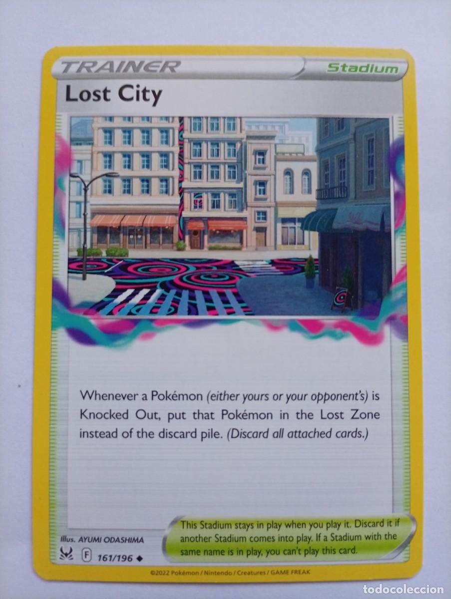 Trading cards: Carta de entrenador Pok&eacute;mon tipo Estadio, Lost City, de la edici&oacute;n de 2022. - N&uacute;mero de colecci&oacute;n 1