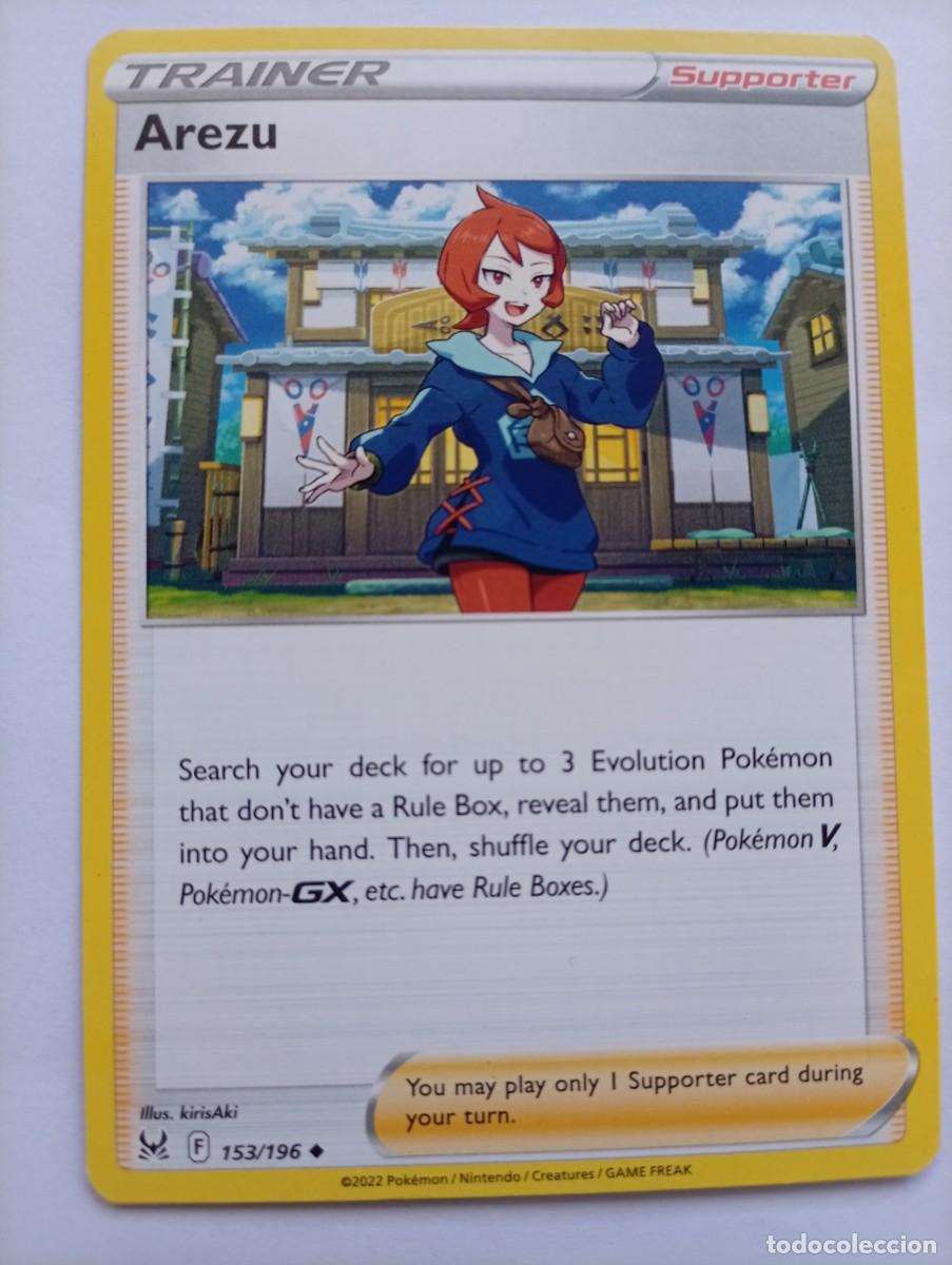 Trading cards: Carta de entrenador Pok&eacute;mon Arezu, correspondiente a la edici&oacute;n de 2022. ingles - N&uacute;mero de colecci&oacute;