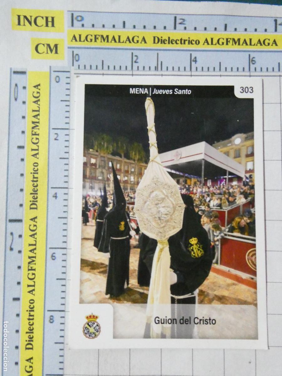 Trading cards: TARJETA TRADING CARD CROMO RELIGIOSO SEMANA SANTA M&Aacute;LAGA. HOLY CARDS 303 MENA GUI&Oacute;N DEL CRISTO